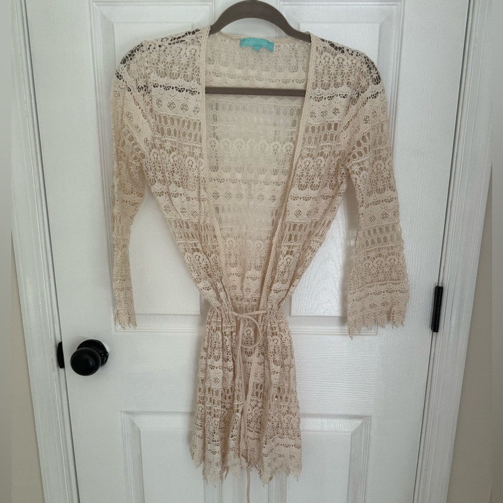 Melissa Odabash Cream Lace Cover-Up
